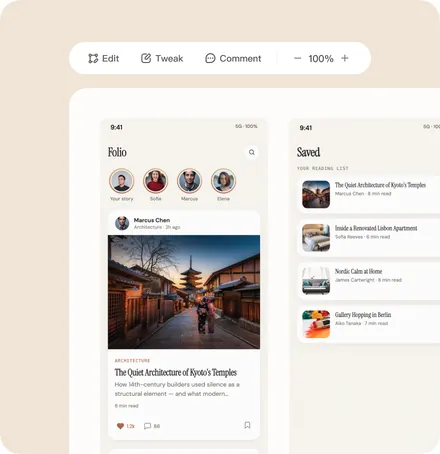 Mobile reading app UI screens designed by AutoClaw