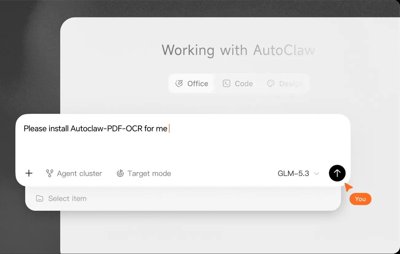 Sending an install-skill prompt in AutoClaw